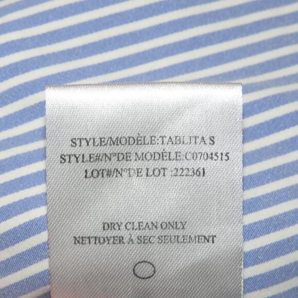 Theory Blue Tablita Mixed Striped Button Up Long Sleeve Collared Top - Picture 10 of 10